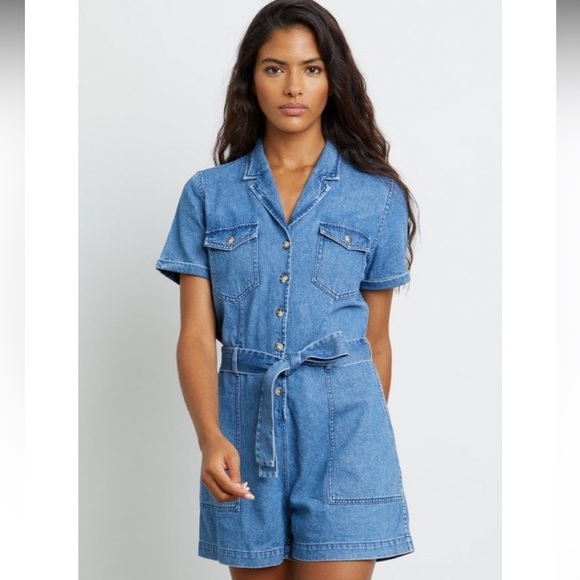 Rails Pants - Rails Georgie Denim Belted Playsuit size XS